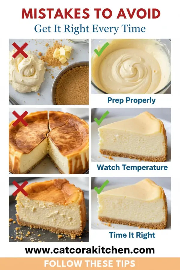 New York style cheesecake common mistakes