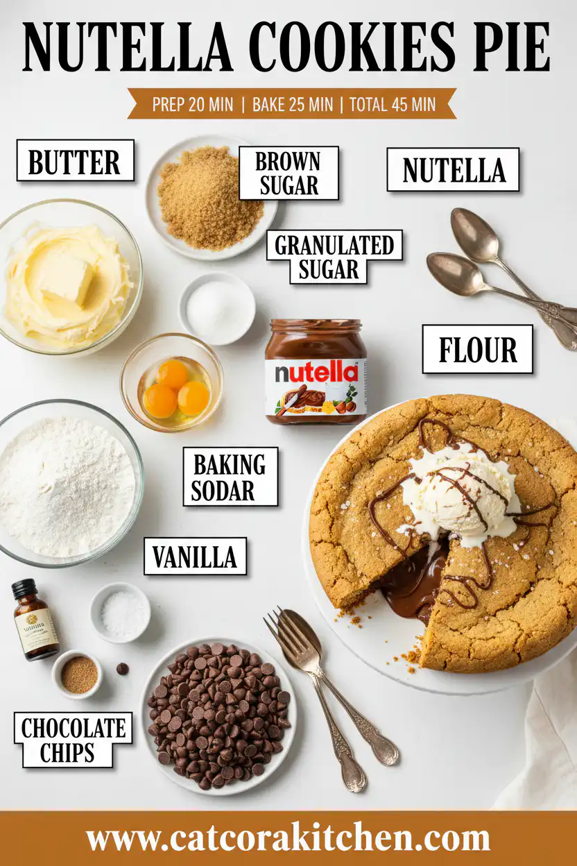 Nutella cookies pie ingredients
