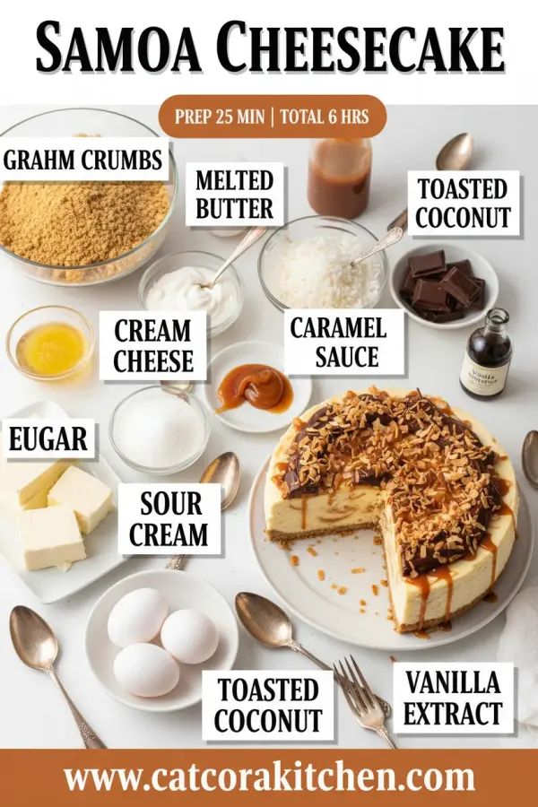 Samoa cheesecake ingredients