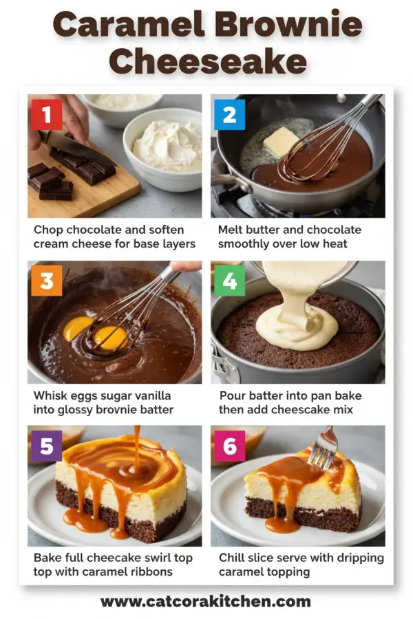 Caramel brownie cheesecake how to make