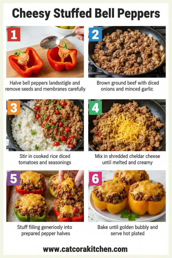 Cheesy stuffed bell peppers How to Make 
