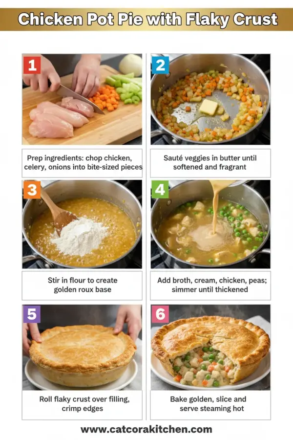 Chicken pot pie with flaky crust How to Make
