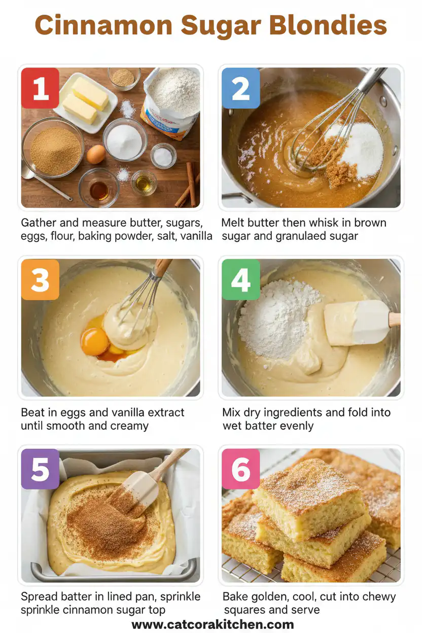 Cinnamon sugar blondies How to Make
