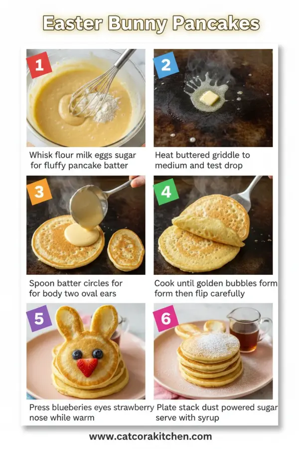 Easter bunny pancakes How to Make 
