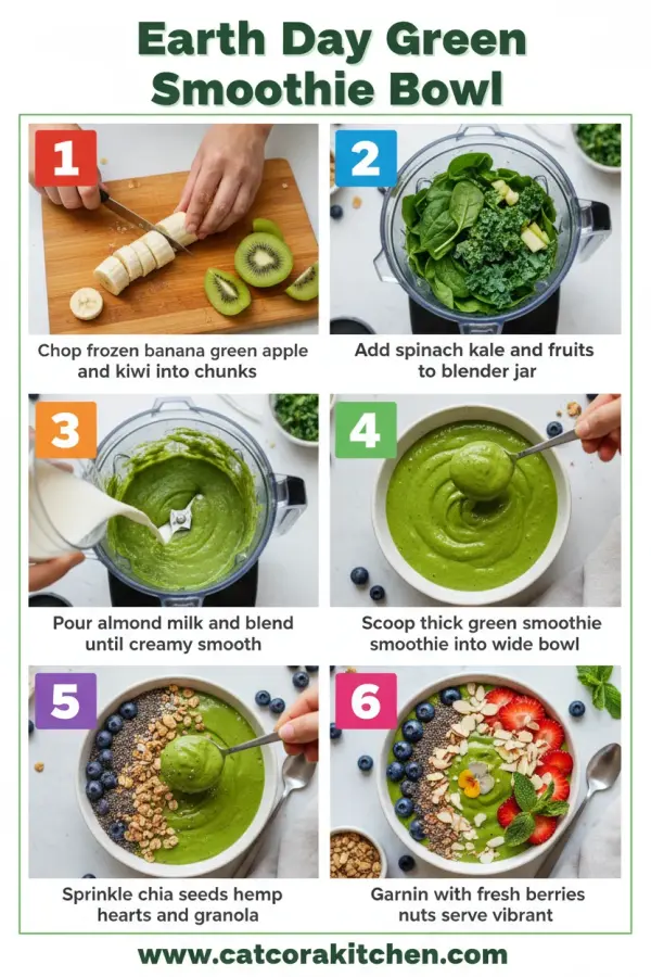 Green smoothie bowl for earth day How to Make 
