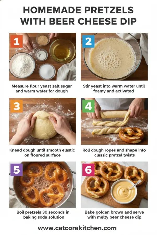 Homemade pretzels with beer cheese dip How to Make
