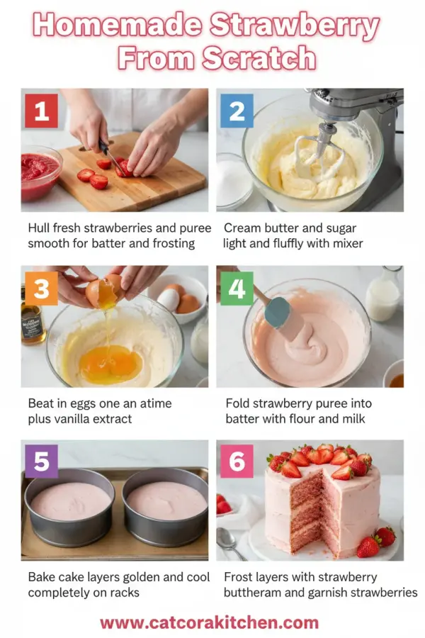 Homemade strawberry cake from scratch How to Make