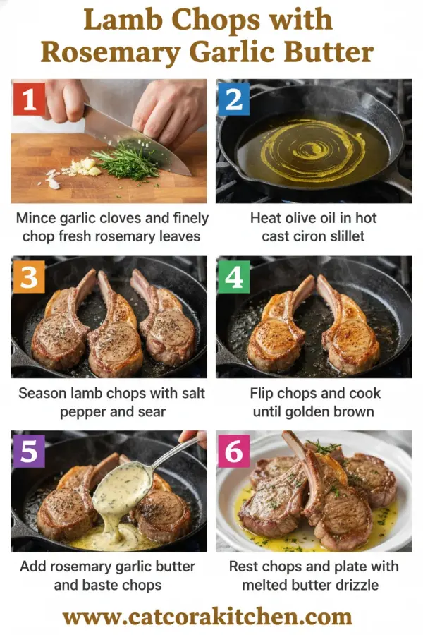 Lamb chops with rosemary garlic butter How to Make 