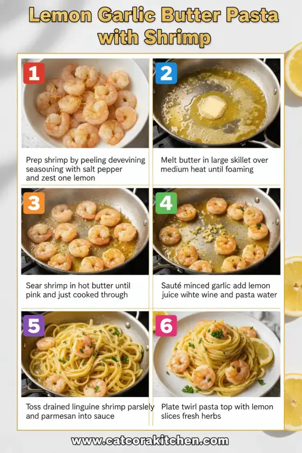 Lemon garlic butter pasta with shrimp How to Make