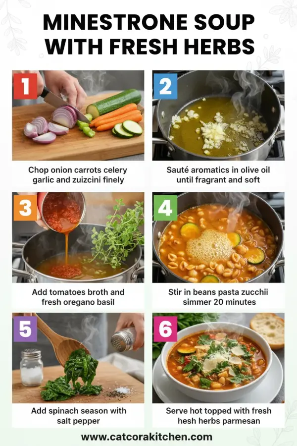 Minestrone soup with fresh herbs how to make