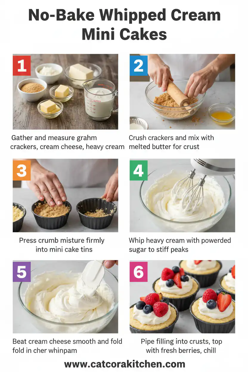No-bake whipped cream mini cakes How to Make