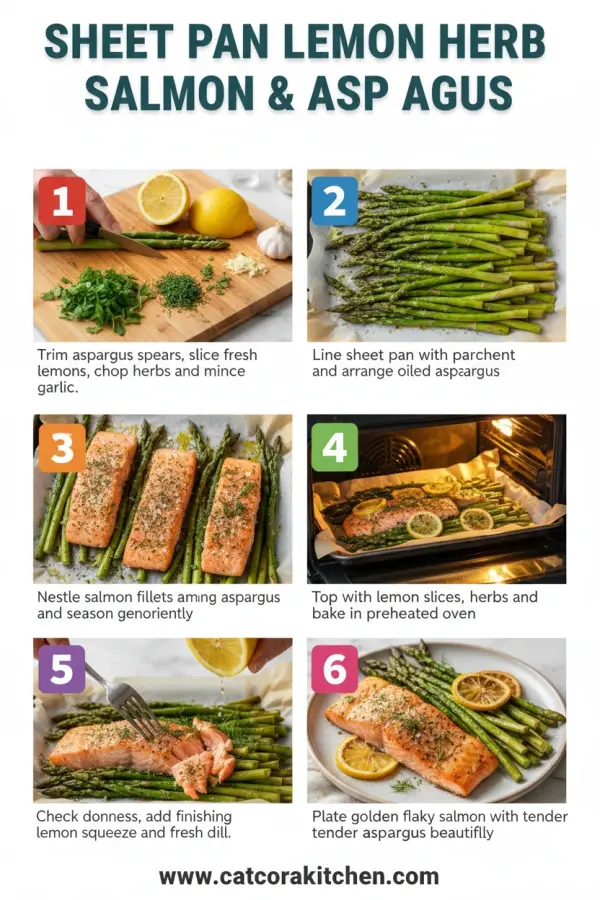 Sheet pan lemon herb salmon and asparagus How to Make 