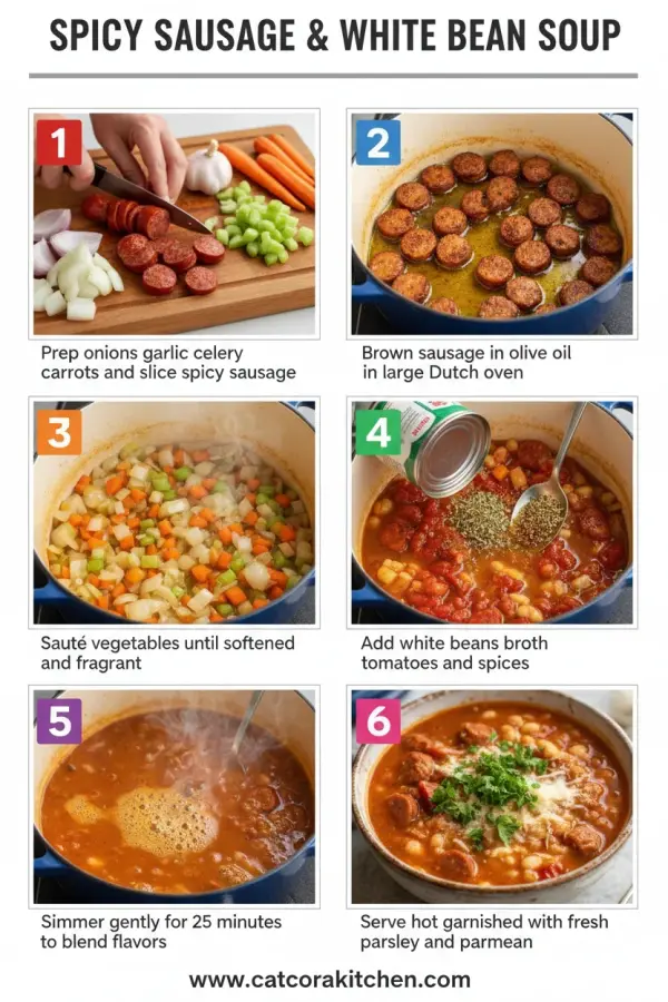 Spicy sausage and white bean soup how to make