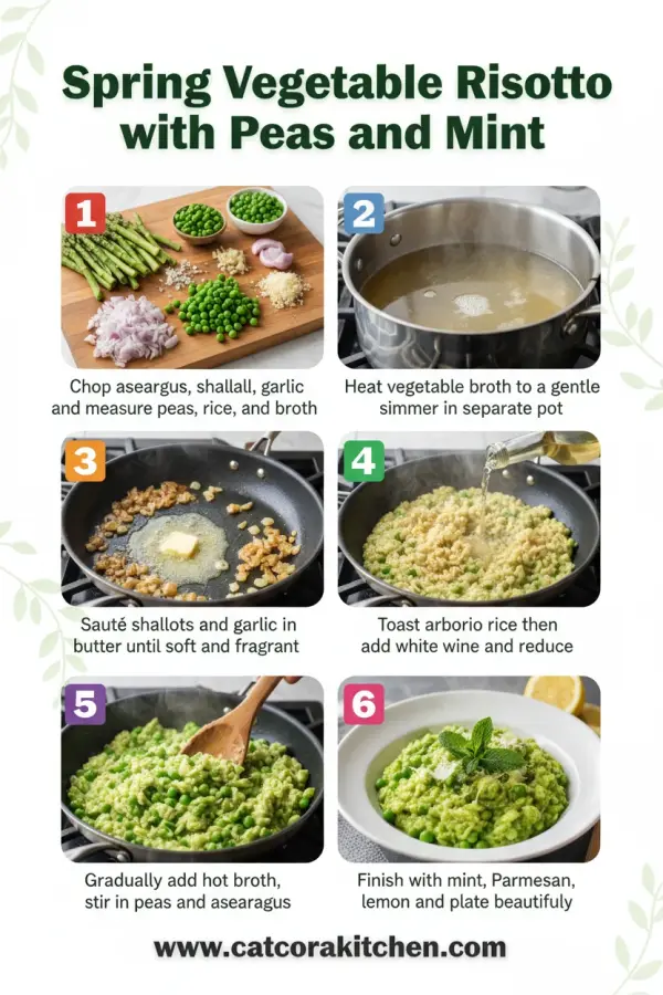Spring vegetable risotto with peas and mint How to Make 