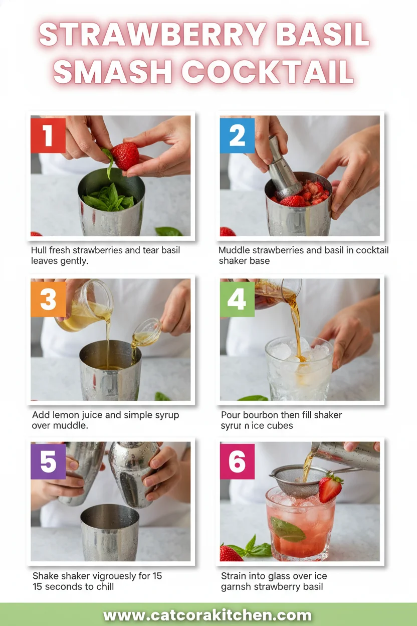 Strawberry basil smash cocktail How to Make 