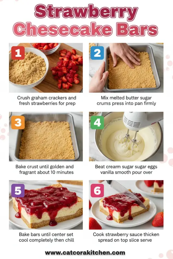 Strawberry cheesecake bars How to Make 