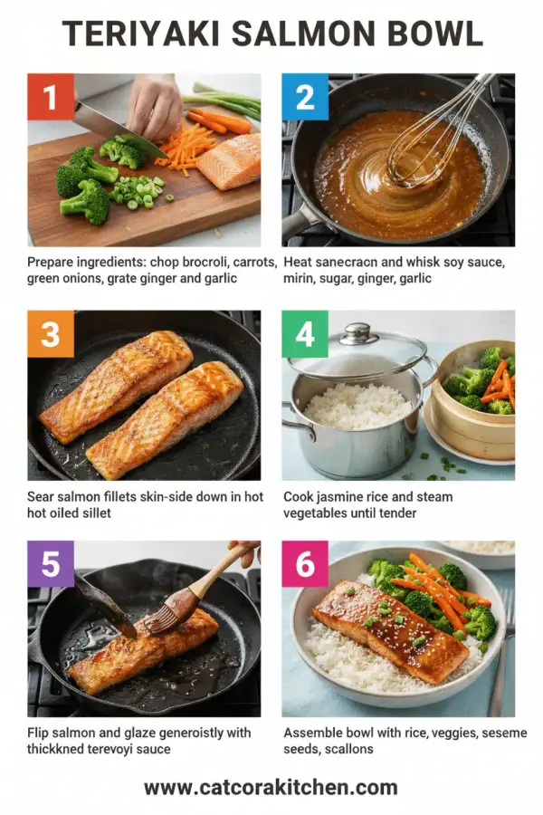 Teriyaki salmon bowl how to make