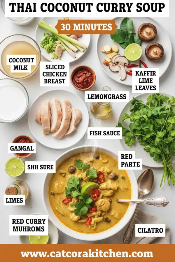 Thai coconut curry soup ingredients