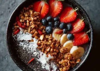 acai bowl with homemade granola