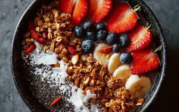 acai bowl with homemade granola
