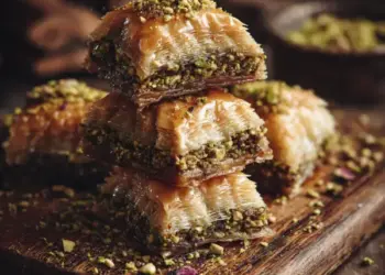 baklava with pistachios and honey