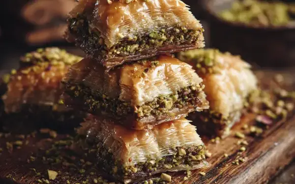 baklava with pistachios and honey