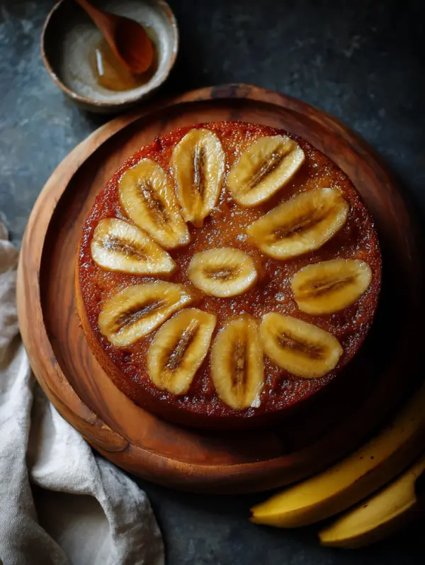 Banana Upside Down Cake – Caramelized Brown Sugar Skillet Cake