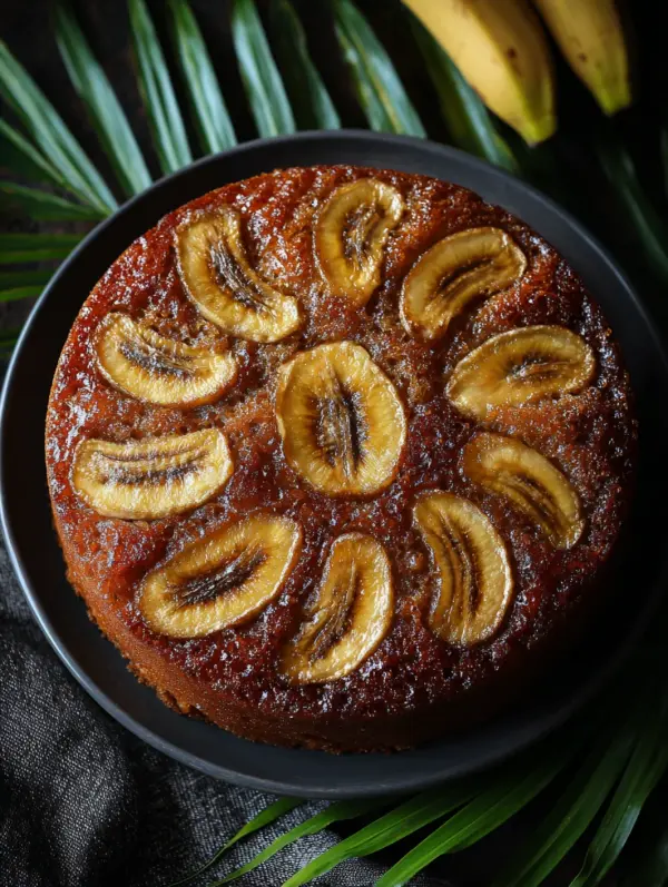 Banana Upside Down Cake – Caramelized Brown Sugar Skillet Cake