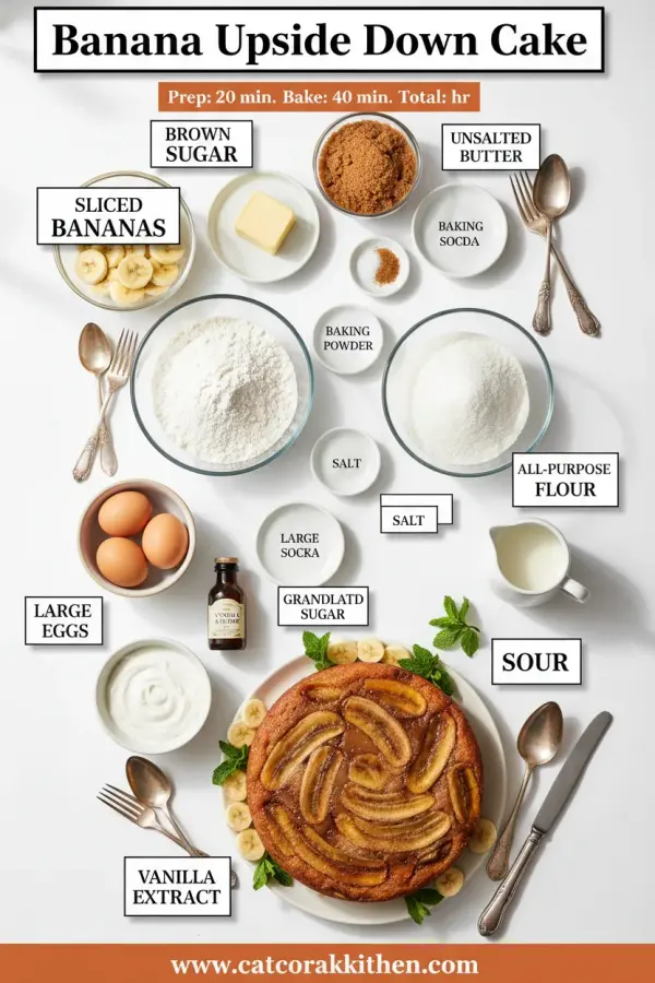 Banana upside down cake ingredients