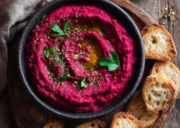 beet hummus with za'atar