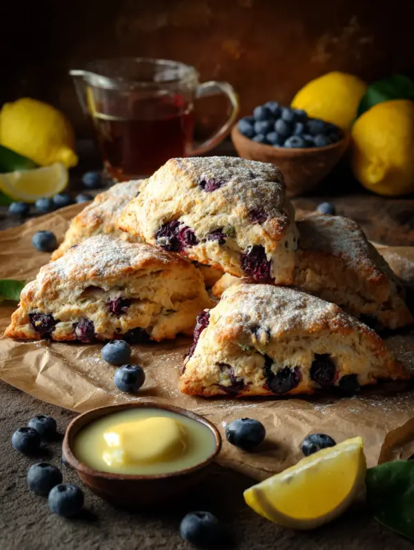 Blueberry Lemon Scones – Tender Bakery-Style Breakfast Recipe