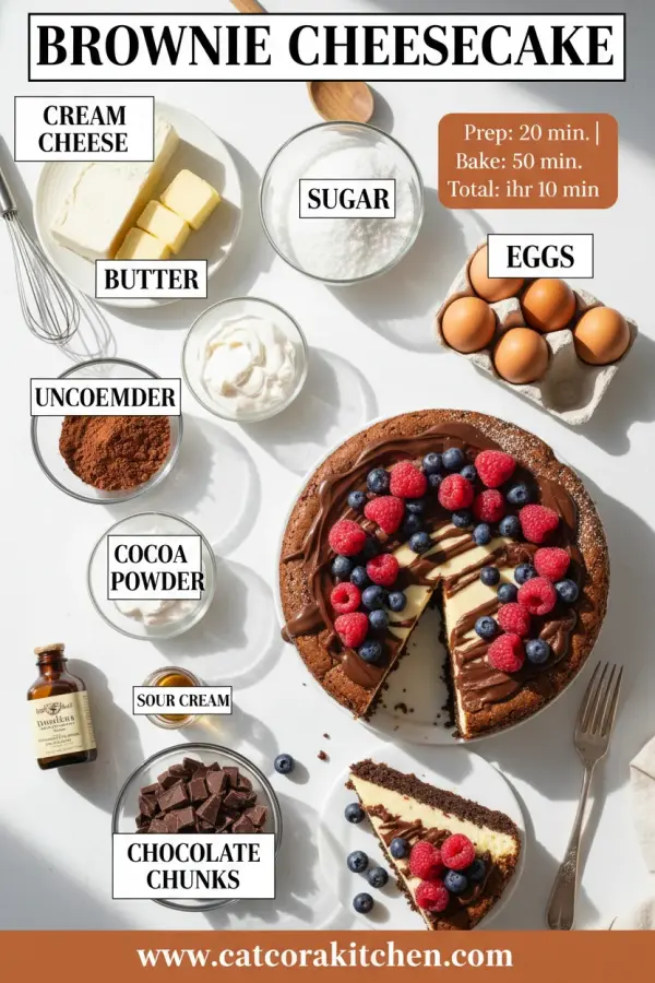 Brownie cheesecake ingredients