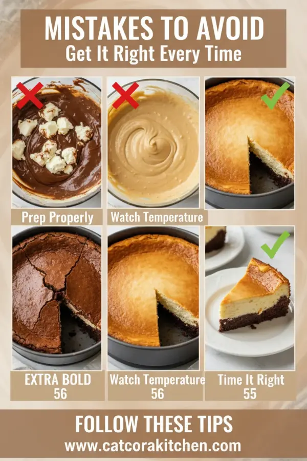 Brownie cheesecake common mistakes