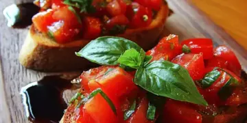 bruschetta with fresh tomatoes and basil
