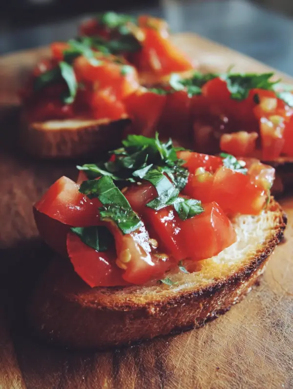 card recipe ingredients and instructions bruschetta with fresh tomatoes and basil