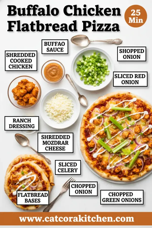 Buffalo chicken flatbread pizza ingredients