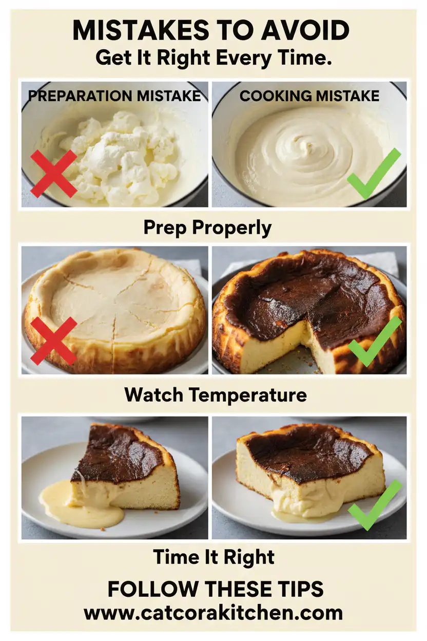 Burnt Basque cheesecake common mistakes
