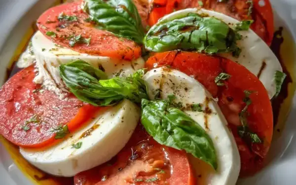 caprese salad with fresh mozzarella