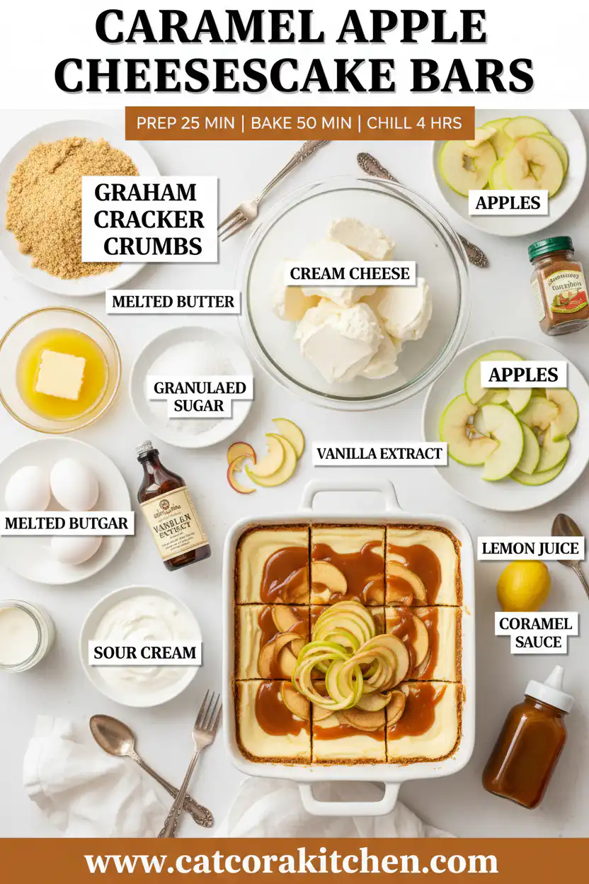 Caramel apple cheesecake bars ingredients