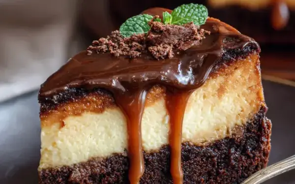 caramel brownie cheesecake