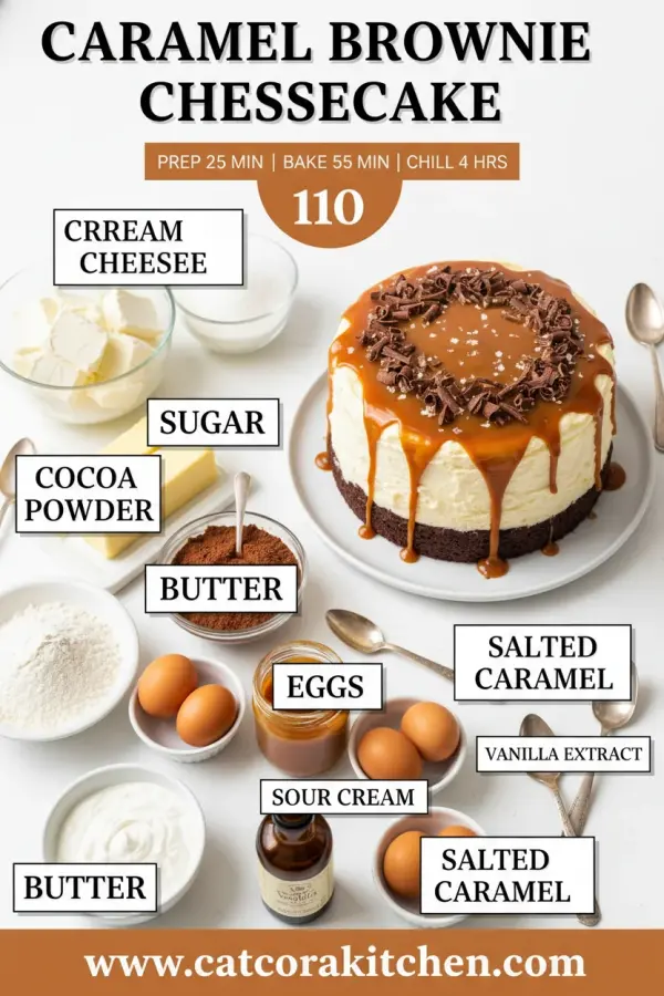 Caramel brownie cheesecake ingredients