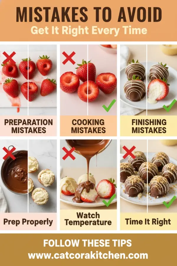 Cheesecake-stuffed chocolate-covered strawberries common mistakes
