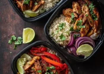 chicken fajita meal prep bowls