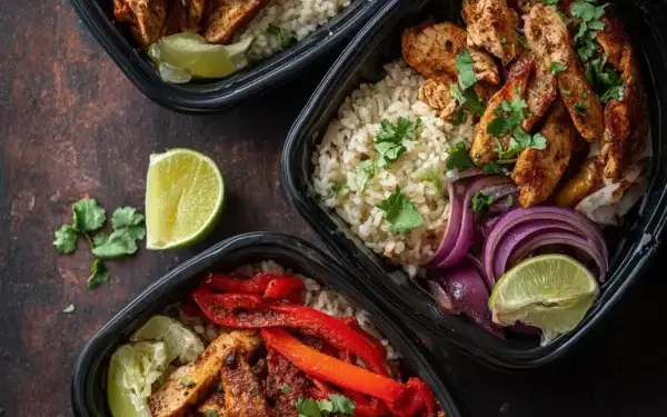 chicken fajita meal prep bowls