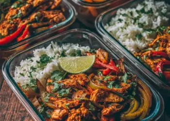 chicken fajita meal prep bowls