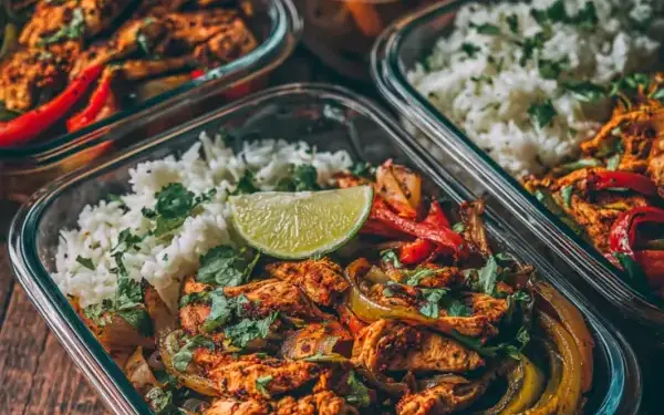 chicken fajita meal prep bowls