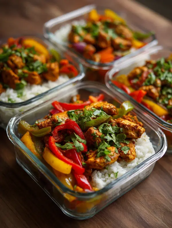 card recipe ingredients and instructions chicken fajita meal prep bowls