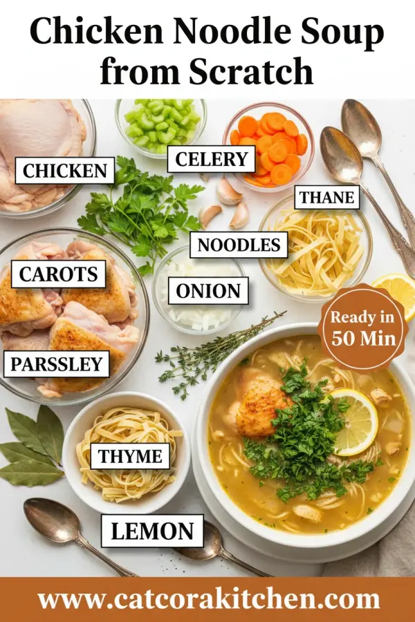 Chicken noodle soup from scratch ingredients