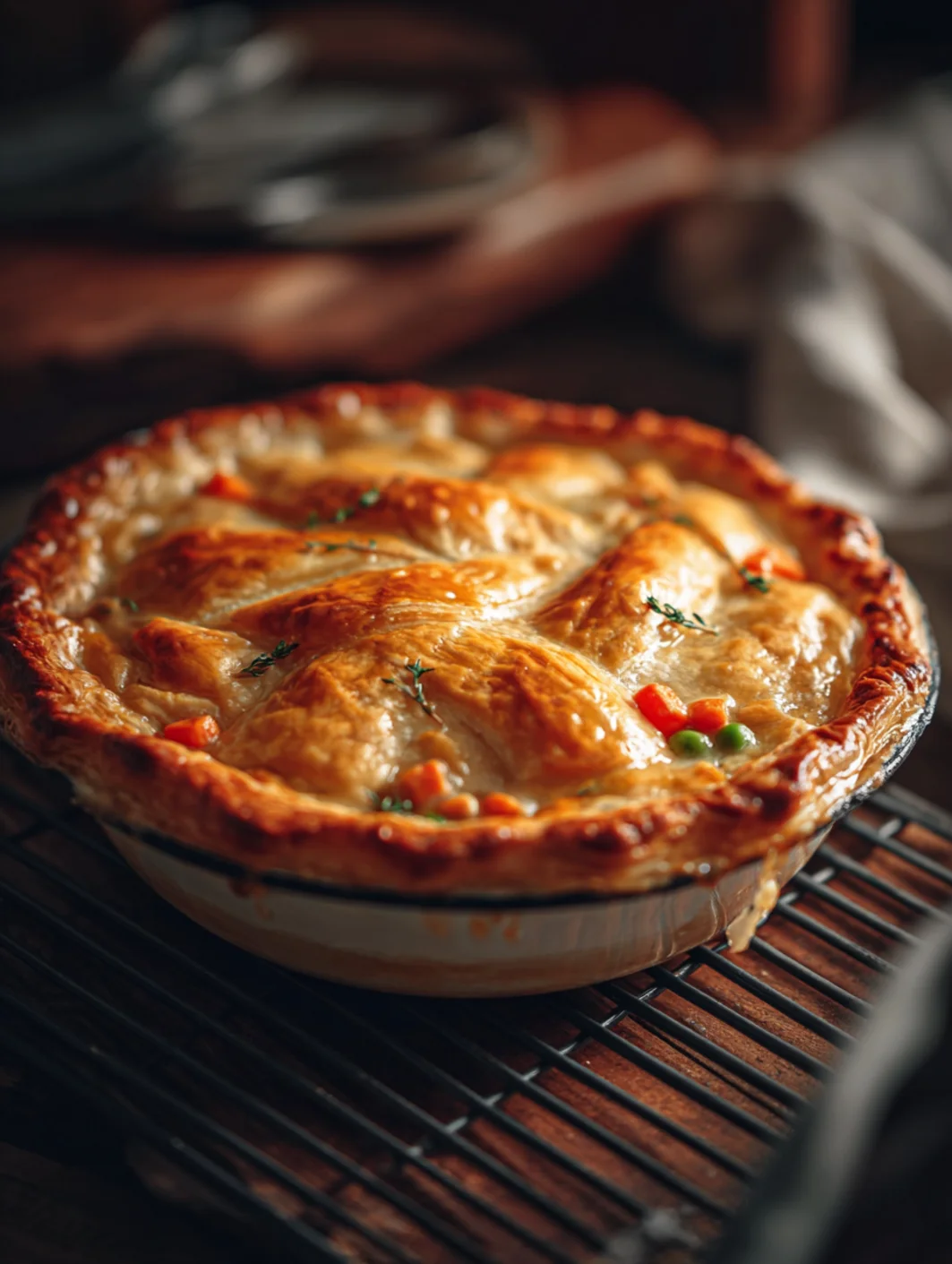 card recipe ingredients and instructions chicken pot pie with flaky crust