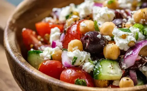 chickpea and feta Mediterranean salad
